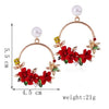 vintage Trendy Cute Flower Dangle Earrings For Women Girl Jewelry Female Rhinestone Round Circle Gift Wholesale oorbellen earing