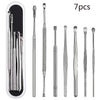 1/7pcs Ear Wax Pickers set Stainless Steel Earpick Wax Remover Curette Ear Pick Cleaner Ear Cleaner Spoon Care Ear Clean Tool