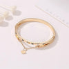 Hot Luxury Rose Gold Stainless Steel Bracelets Bangles Female Heart Wedding Love Brand Charm Bracelet for Women Famous Jewelry